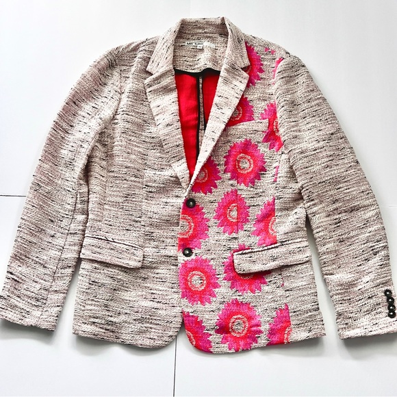 MR TURK by Trina Turk Size 42 Blazer Pink Floral Statement Sport Coat - Picture 3 of 9
